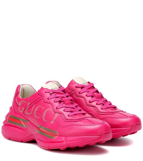 gucci neon sneakers pink|pink gucci sneakers women.